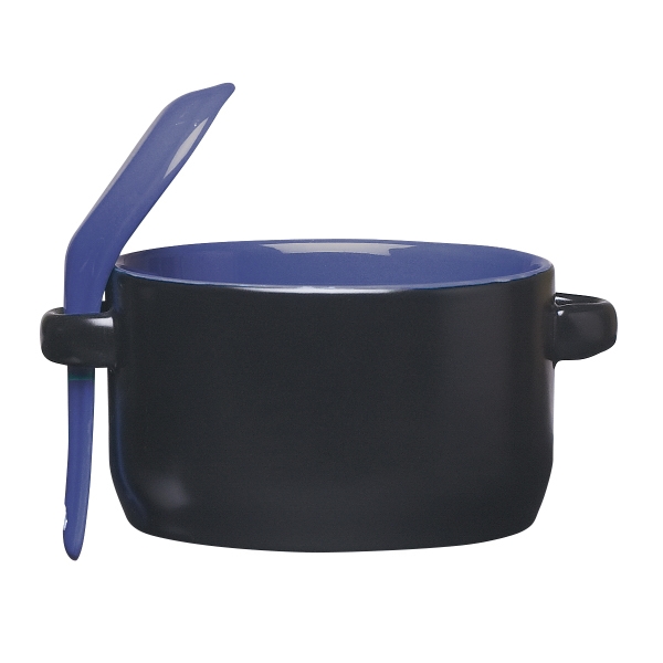 Ceramic Soup Mugs with Removable Spoons, Custom Imprinted With Your Logo!