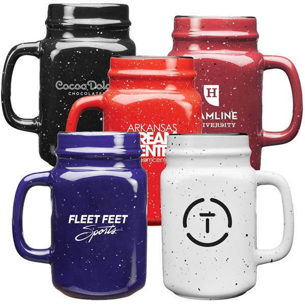 Ceramic Mason Jar Mugs, Custom Printed With Your Logo!
