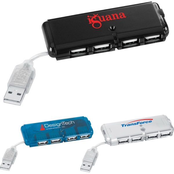 4-Port USB 2.0 Hubs, Custom Printed With Your Logo!