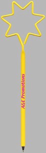 7 Point Star Bent Shaped Pens, Custom Imprinted With Your Logo!