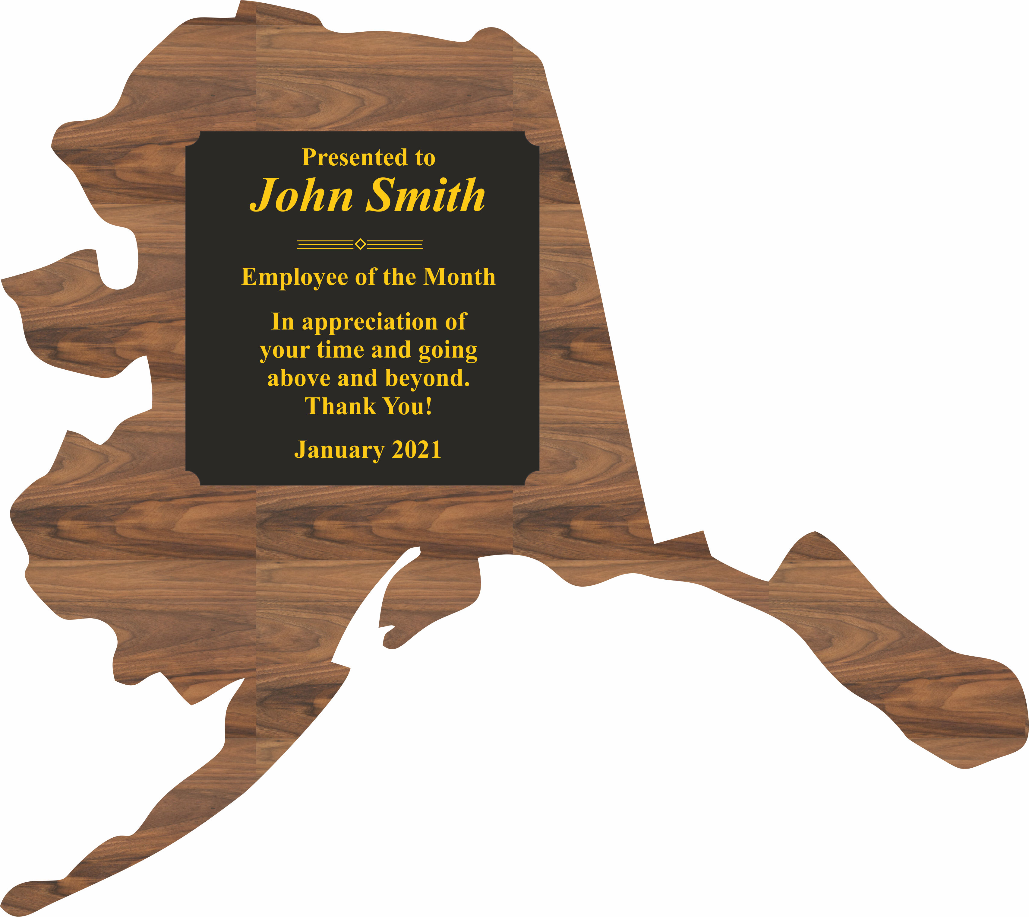 Custom Printed Alaska State Shaped Plaques
