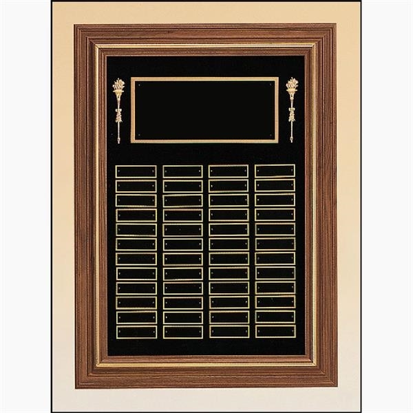 Custom Printed American Walnut Perpetual Plaques Black Velour Back