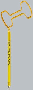 Barbell Bent Shaped Pens, Custom Imprinted With Your Logo!
