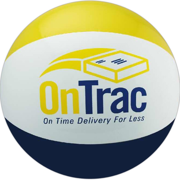 Blue Green and White Alternating Color Beach Balls, Custom Decorated With Your Logo!