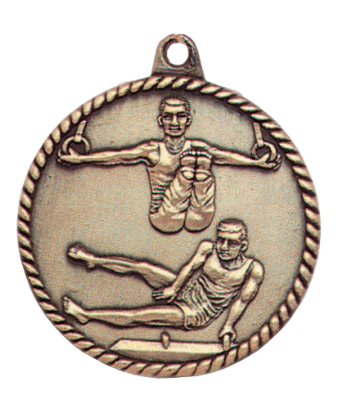 Custom Printed Male Gymnastics High Relief Medals