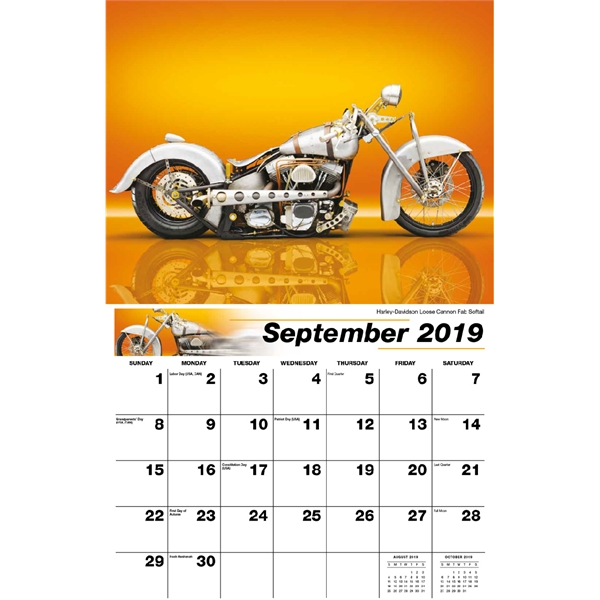 Motorcycle Mania Wall Calendars, Custom Printed With Your Logo!