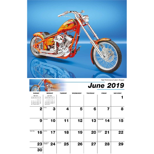 Motorcycle Mania Wall Calendars, Custom Printed With Your Logo!