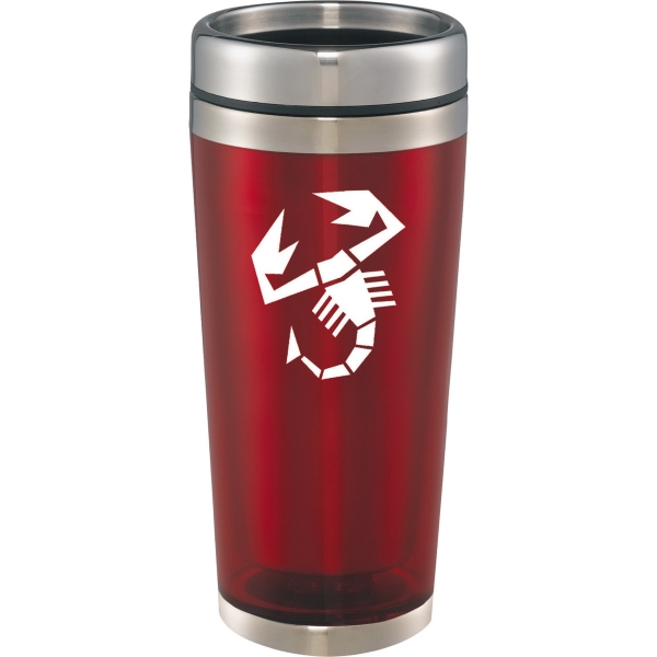 16oz. Clear Plastic Shell Travel Mugs, Custom Printed With Your Logo!
