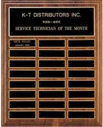 Custom Printed Genuine Walnut Perpetual Plaques Step Edge