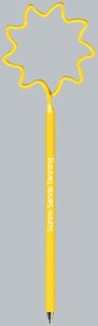 Pointed Sun Bent Shaped Pens, Custom Printed With Your Logo!