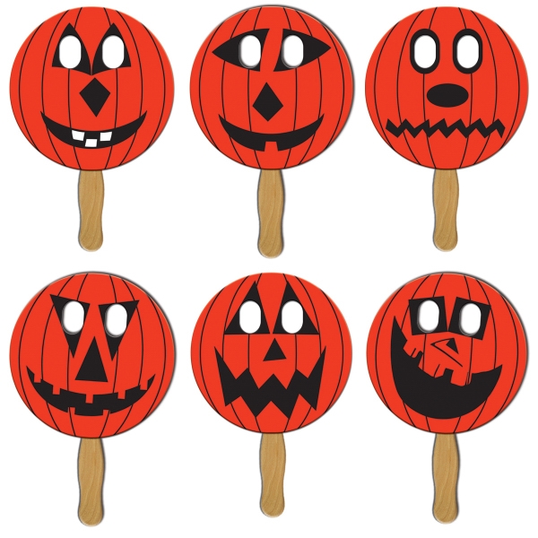 Pumpkin Halloween Fan Masks, Custom Printed With Your Logo!