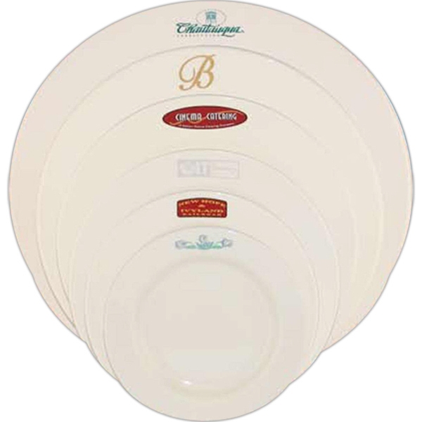 Rolled Edge Rim Dinnerware Chop Chop Plates, Custom Printed With Your Logo!