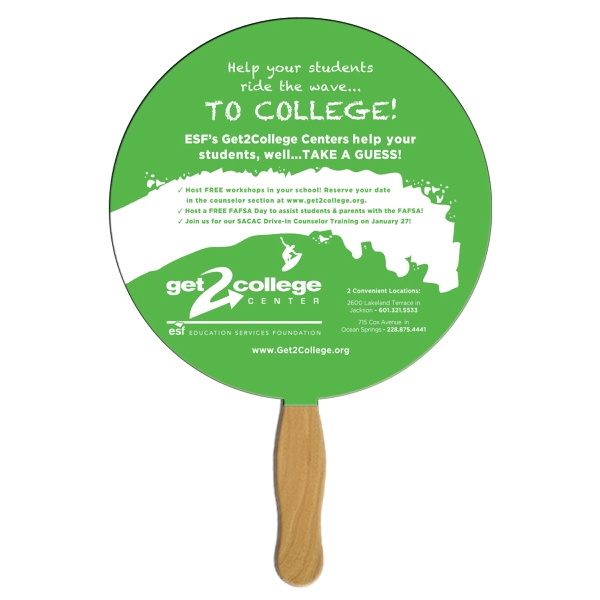 Round Ball Stock Shaped Paper Fans, Custom Imprinted With Your Logo!