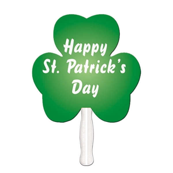 Shamrock Stock Shaped Paper Fans, Custom Printed With Your Logo!
